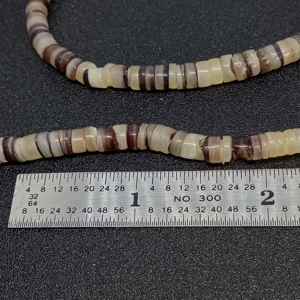 * vintage Heishi shell bead native american necklace 925 sterling silver toggle - Picture 2 of 4